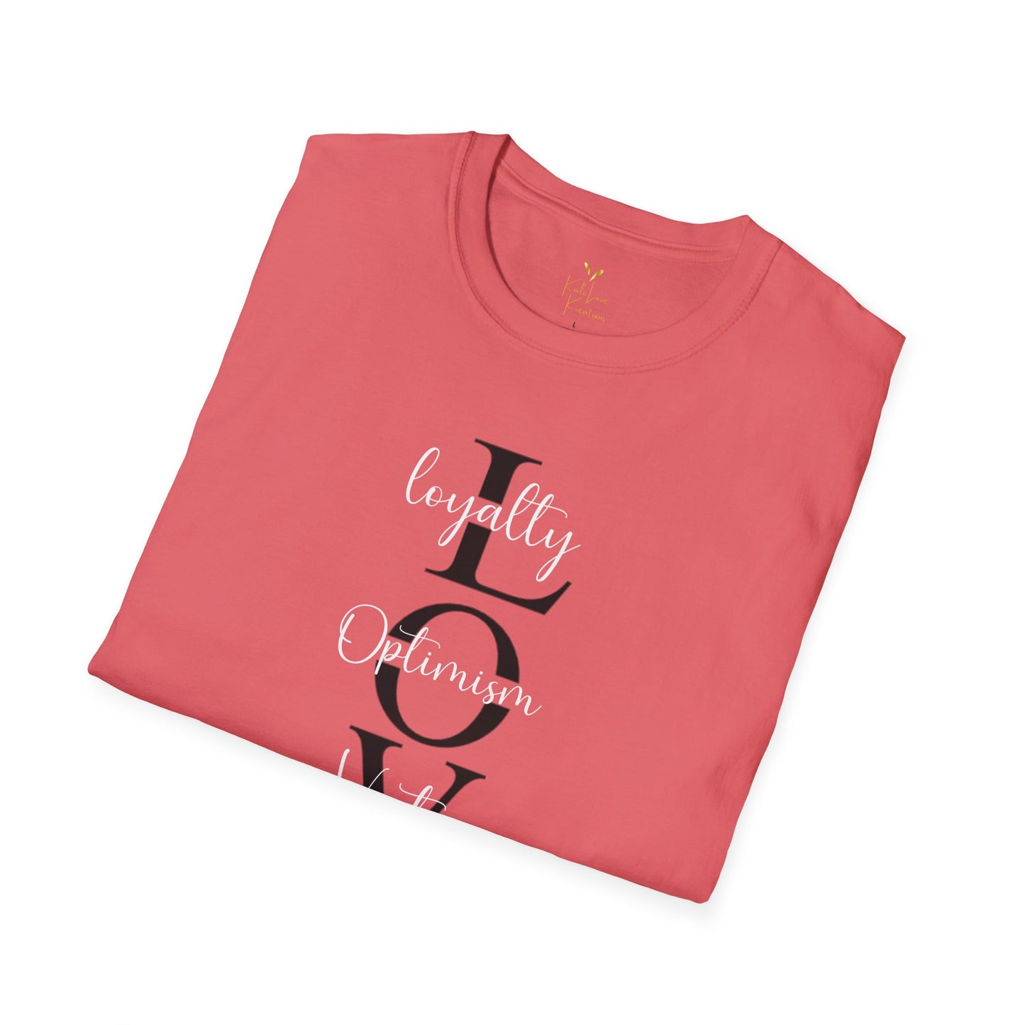 LOVE Acronym Tee โ Loyalty, Optimism, Virtue, Empathy