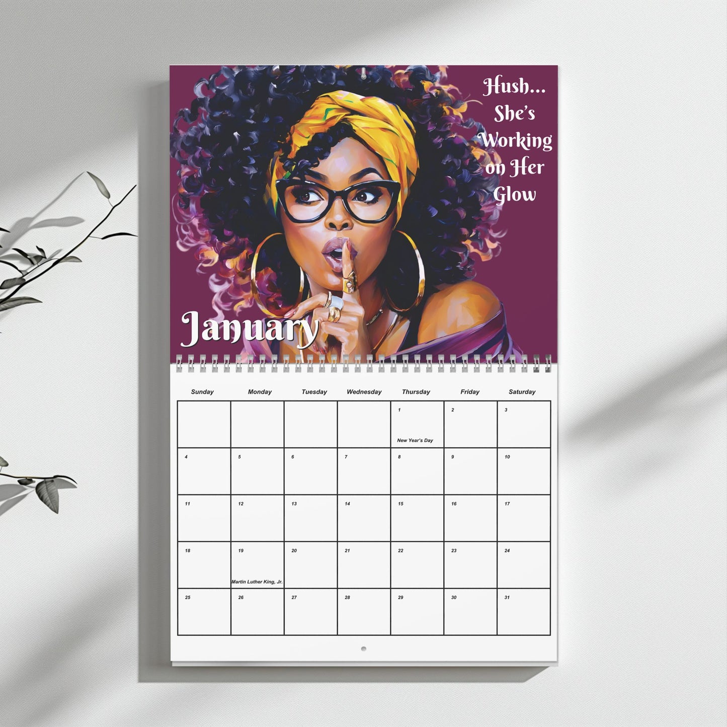 Black Woman Expression & Elegance Wall Calendar 2026
