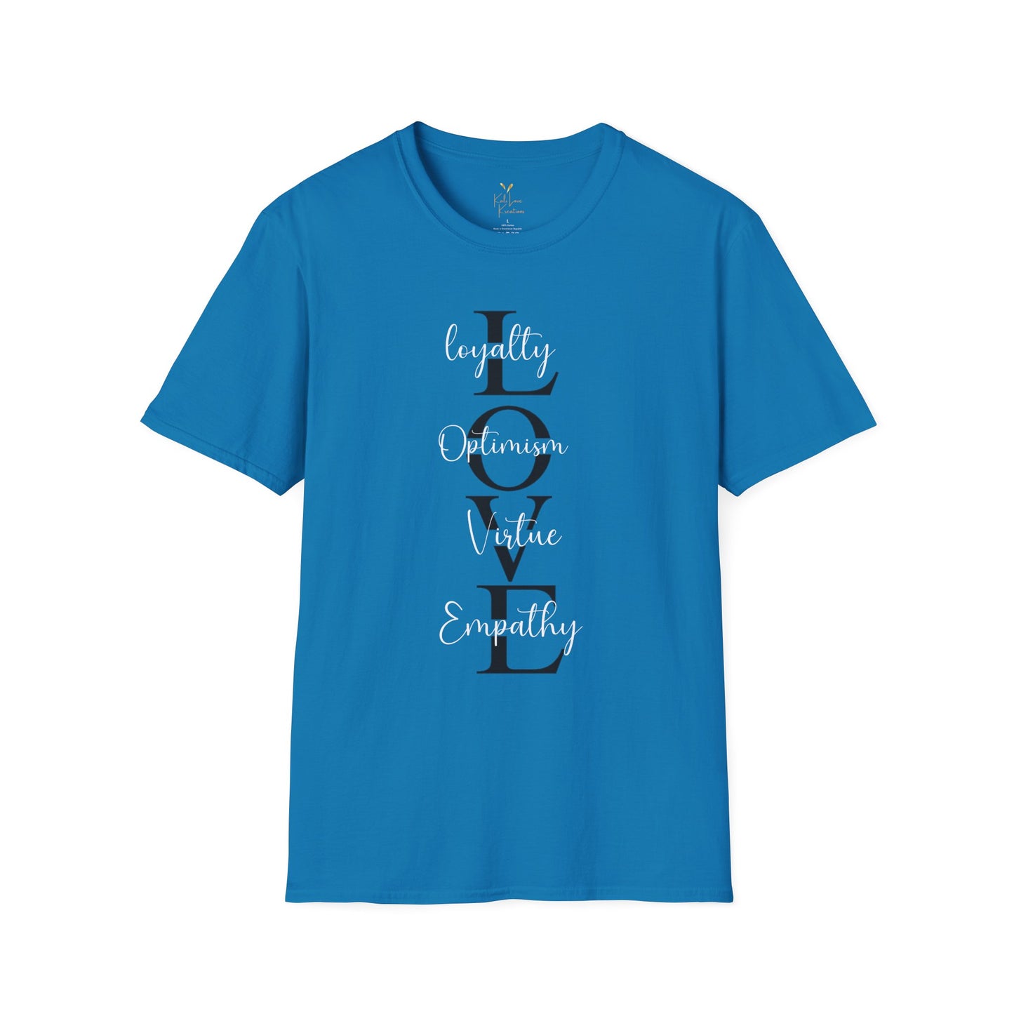 LOVE Acronym Tee โ Loyalty, Optimism, Virtue, Empathy