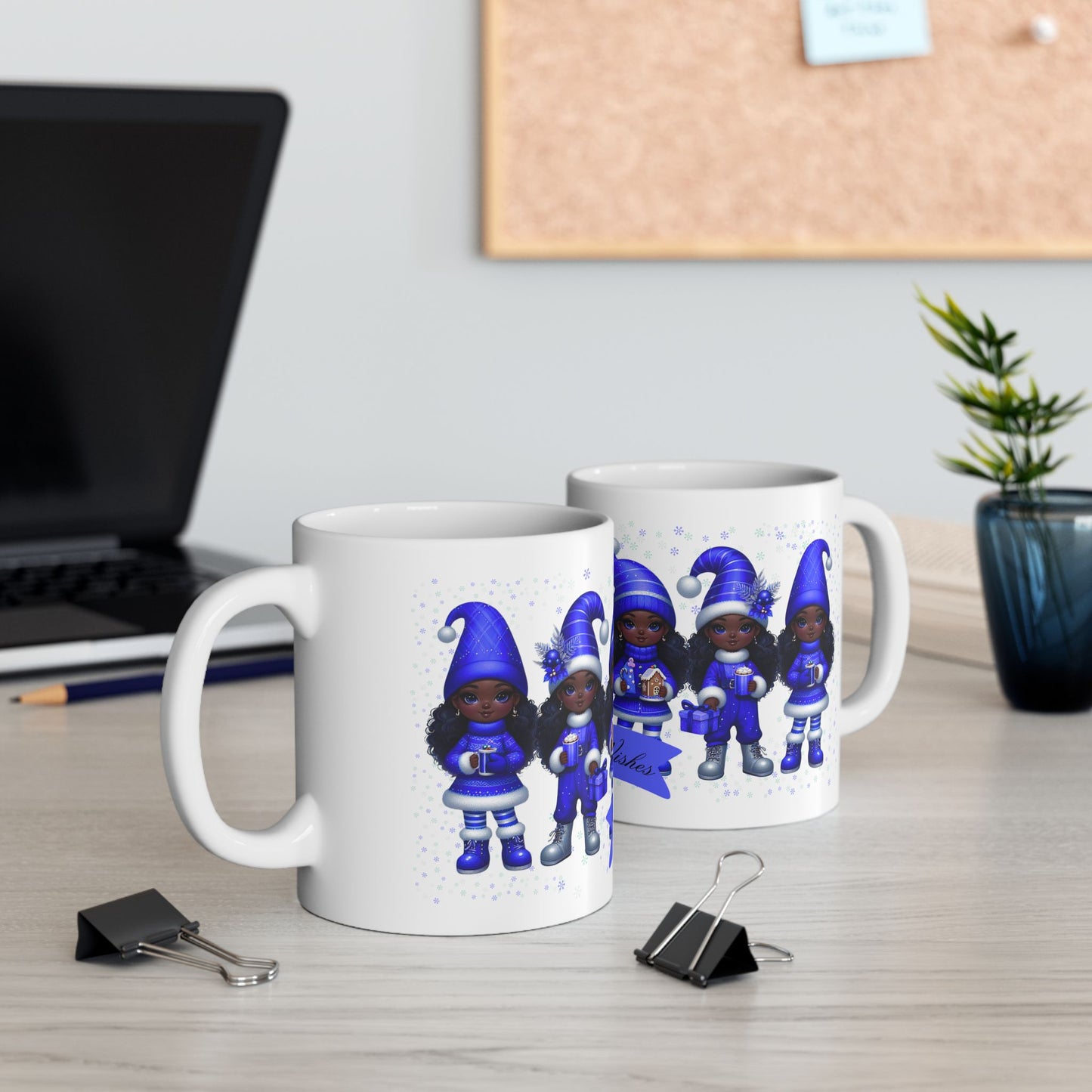 “Warmest Wishes” Holiday Mug – Black Girl Magic Winter Edition Ceramic Mug 11oz & 15oz