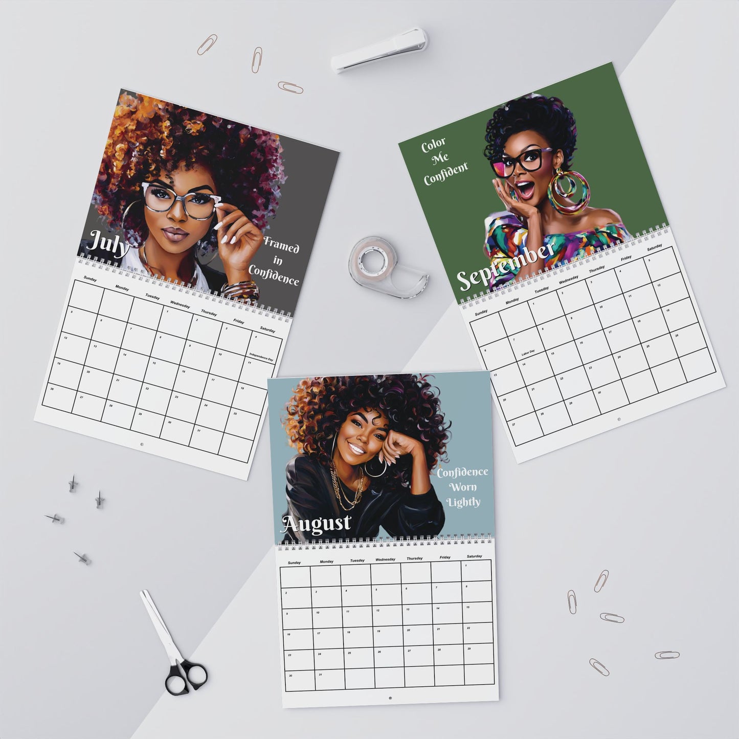 Black Woman Expression & Elegance Wall Calendar 2026