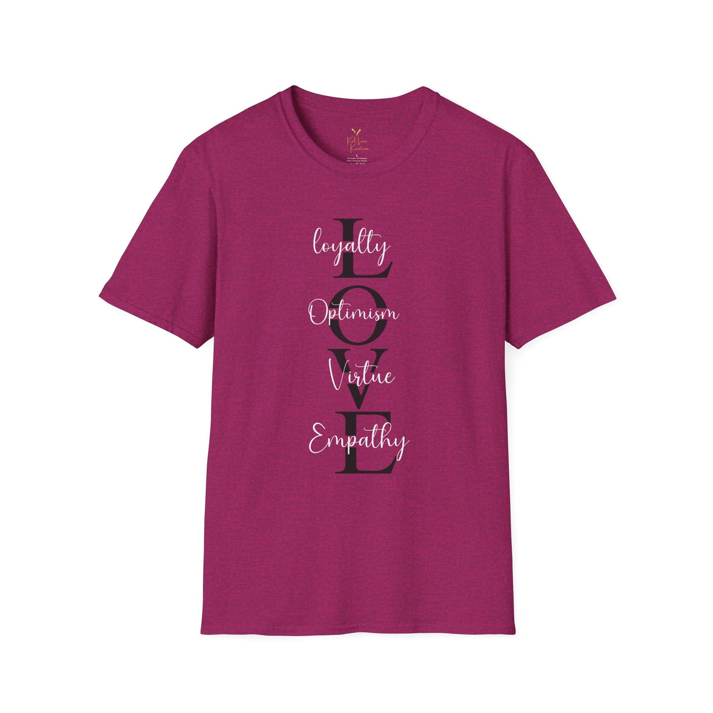 LOVE Acronym Tee โ Loyalty, Optimism, Virtue, Empathy