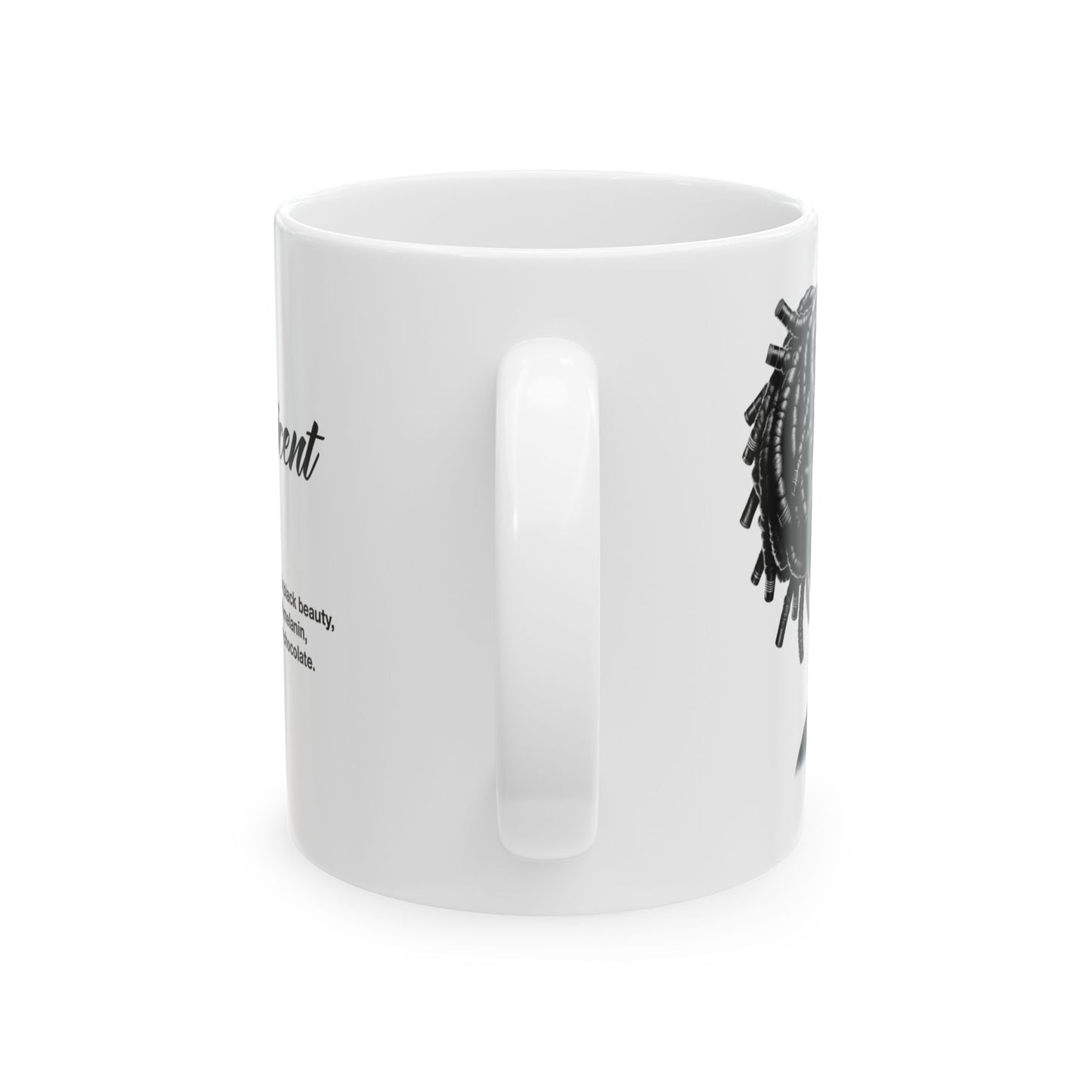 Blacknificent Black Woman, Black and White Ceramic Mug 11oz and 15oz