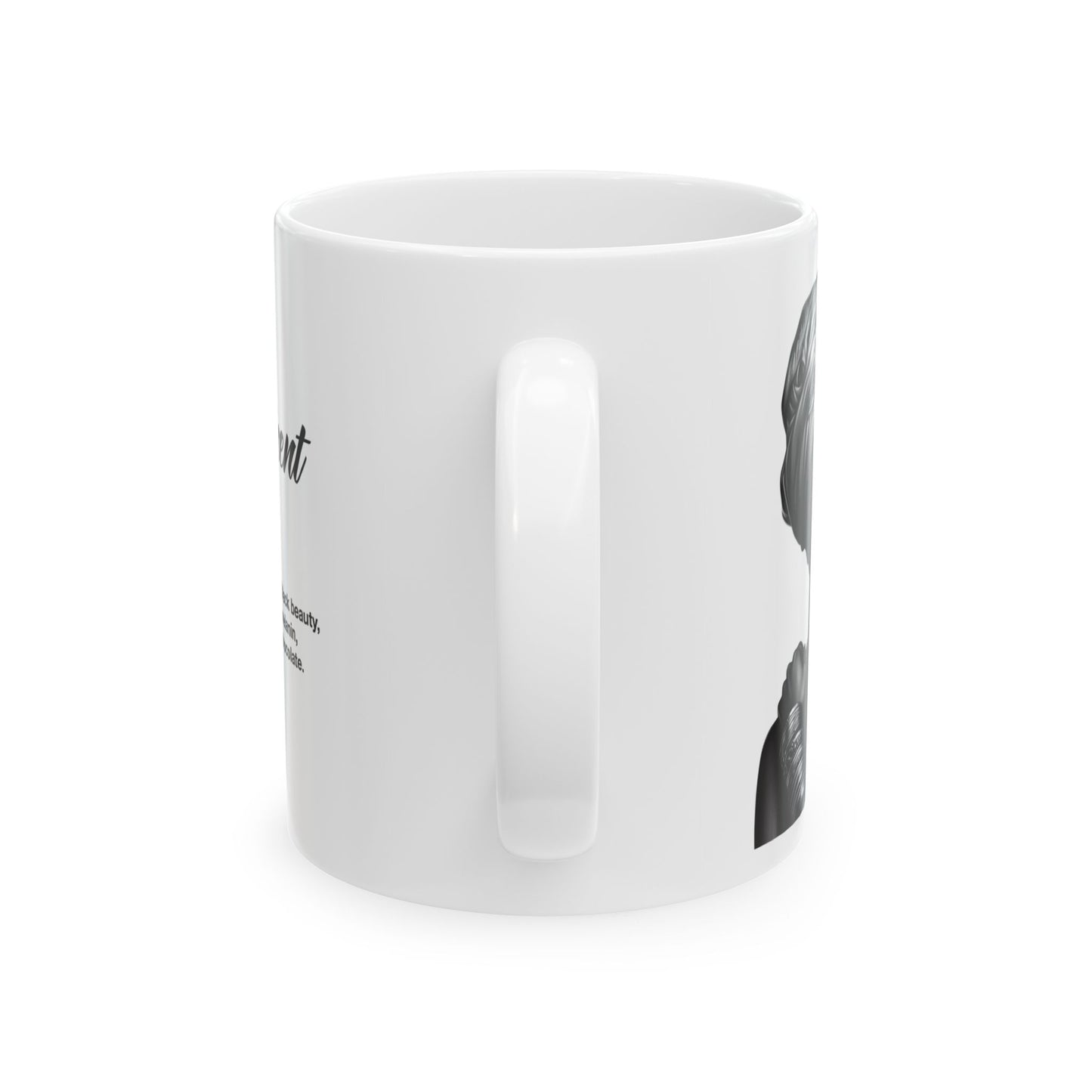 Blacknificent Black Woman, Black and White Ceramic Mug 11oz and 15oz