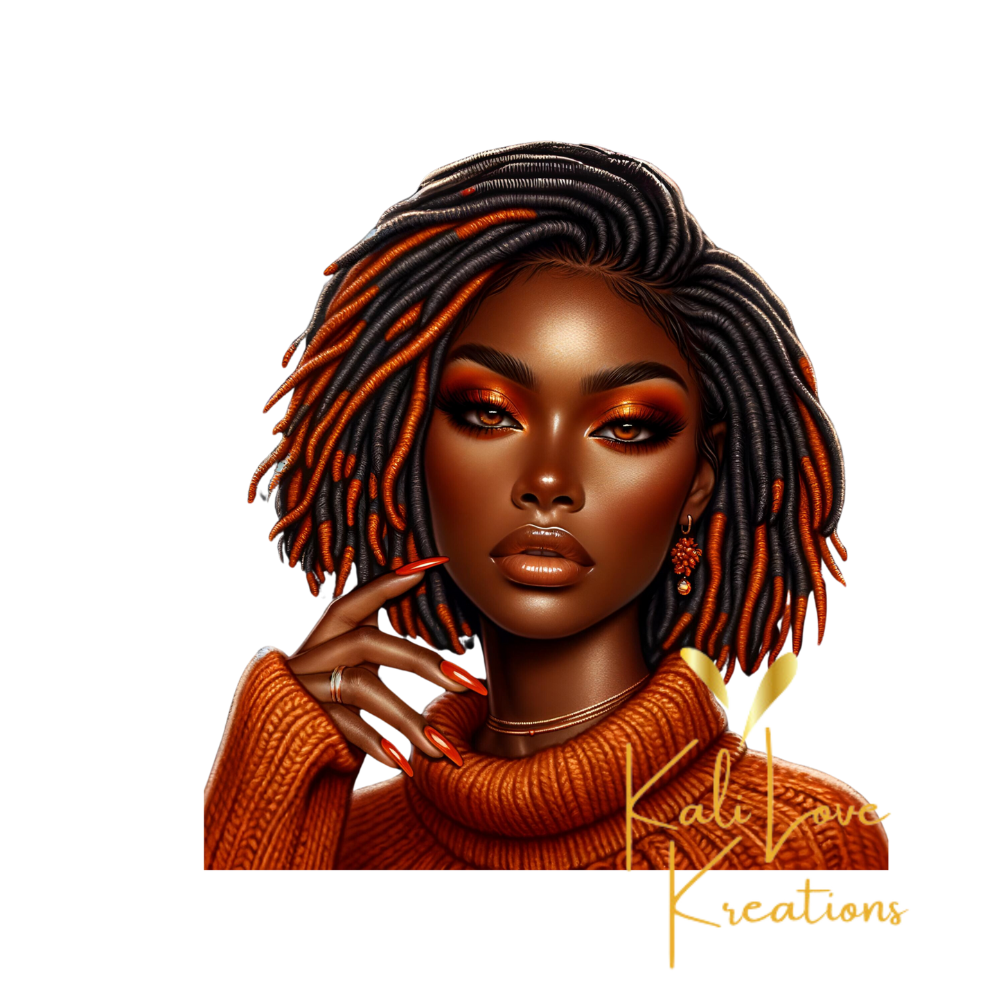 Black Women Locs PNG Bundle