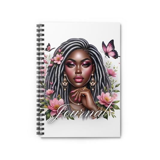 Melanated Floral Radiance Spiral Journal Notebook