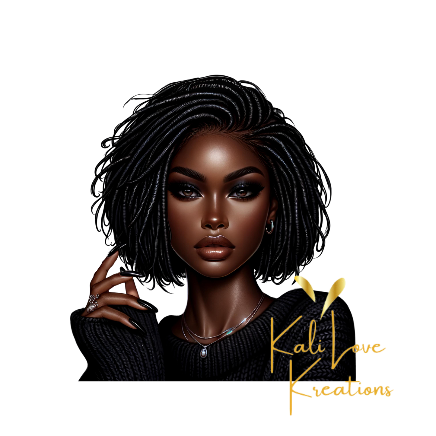 Black Women Locs PNG Bundle