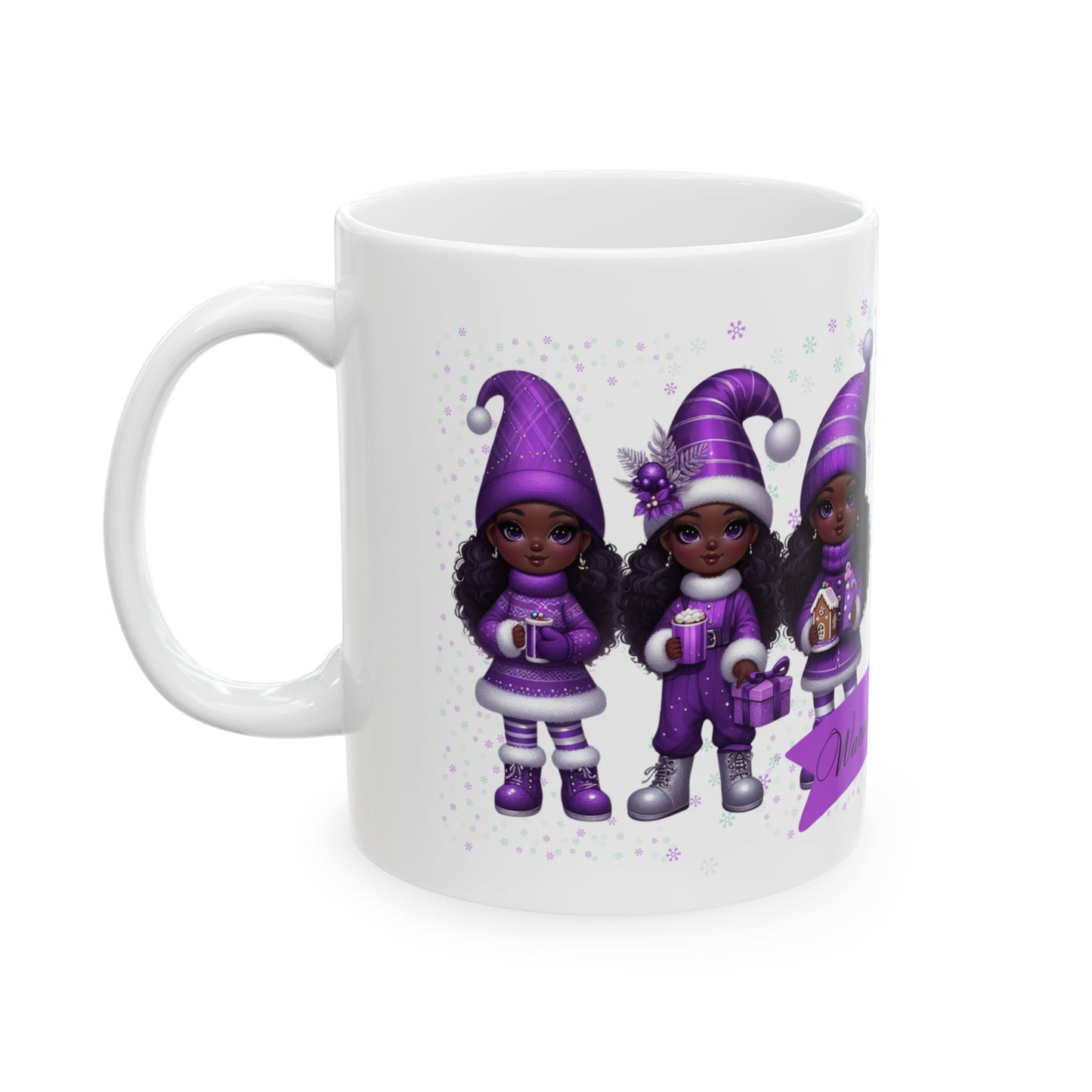“Warmest Wishes” Holiday Mug – Black Girl Magic Winter Edition Ceramic Mug 11oz & 15oz