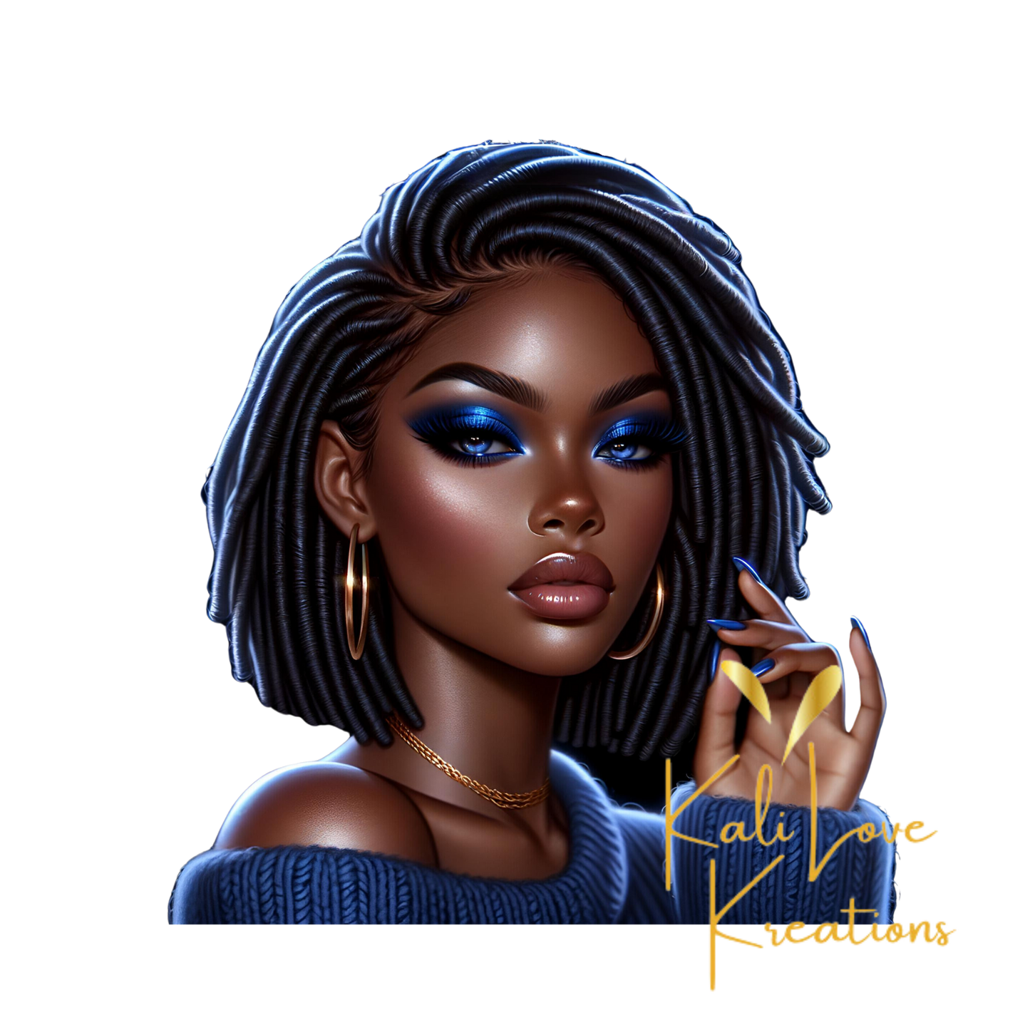Black Women Locs PNG Bundle