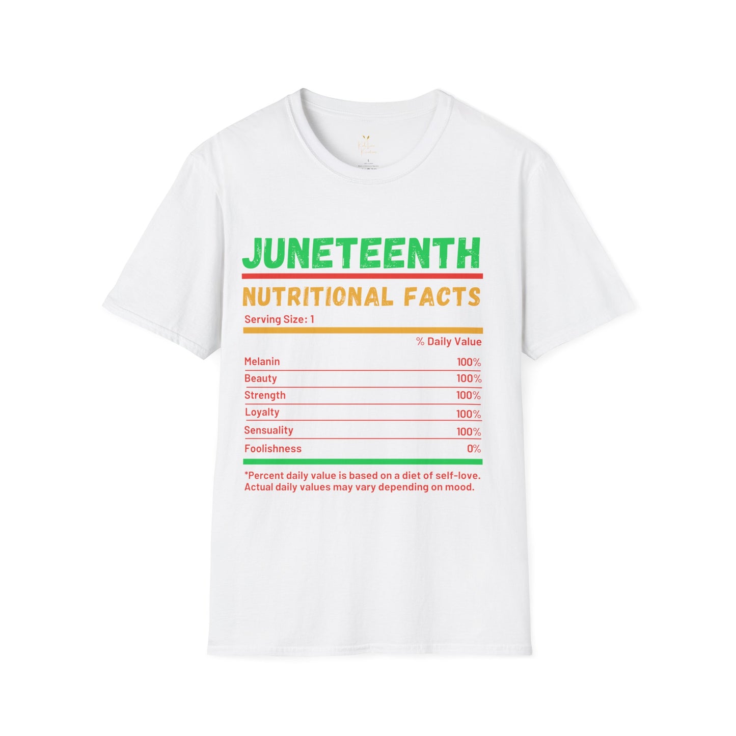 Juneteenth Nutritional Facts Tee