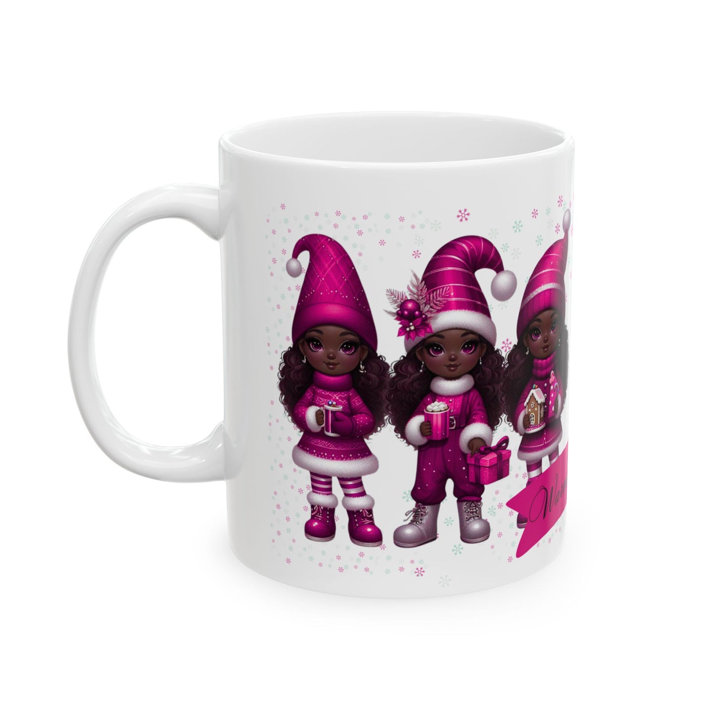 “Warmest Wishes” Holiday Mug – Black Girl Magic Winter Edition Ceramic Mug 11oz & 15oz