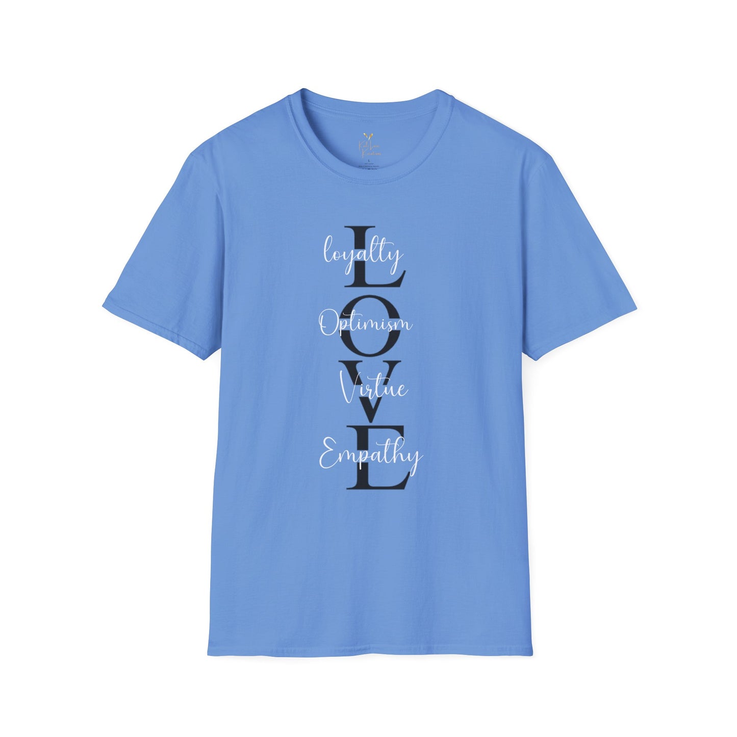 LOVE Acronym Tee โ Loyalty, Optimism, Virtue, Empathy