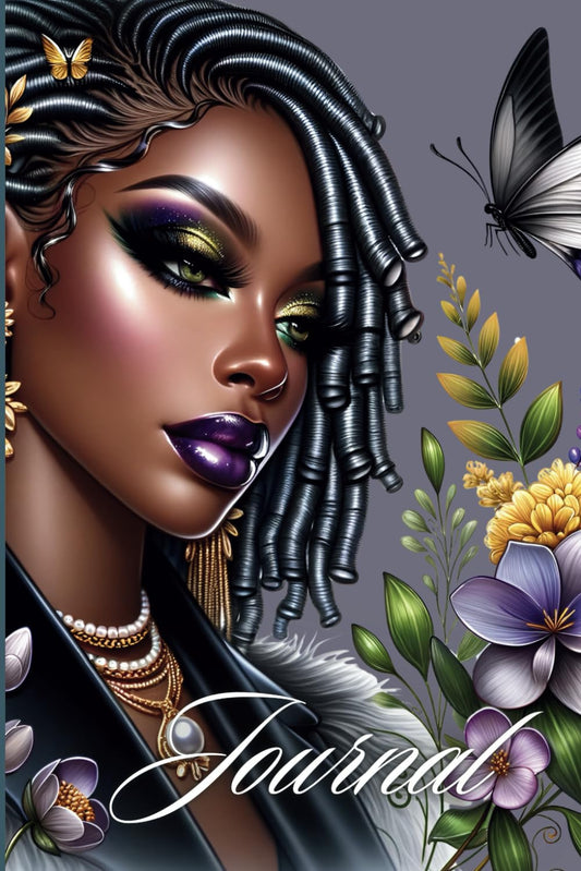 Melanated Floral Radiance : A Journal for Black Women and Young Girls: Notebook, 6 x 9 inches - 200 Blank Lined Pages, perfect bound, Soft Cover Paperback