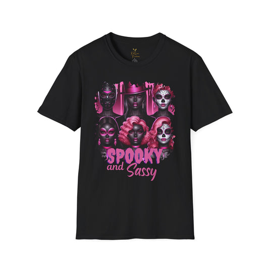 Spooky & Sassy Black Women Softstyle Cotton T-Shirt