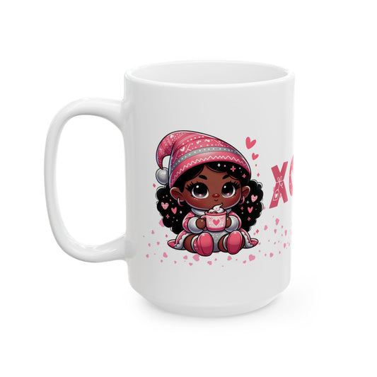 “XOXO Cocoa Cutie” Valentine’s Day Mug – Black Girl Magic Edition 11oz and 15oz