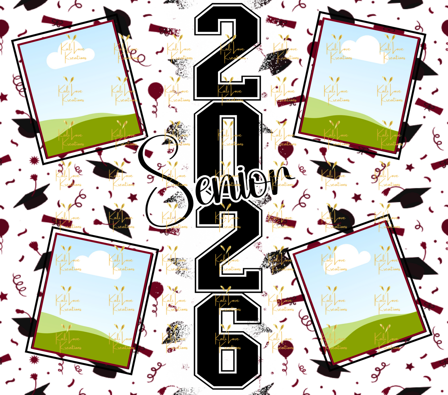 Senior-Graduation Tumbler Template, Photo Tumbler Wrap