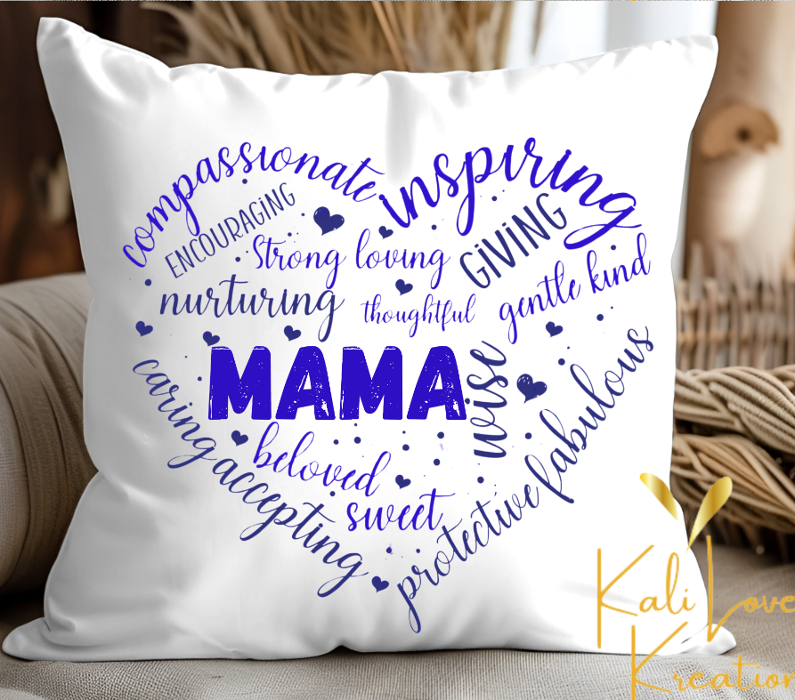 Mom Word Art Throw Pillow