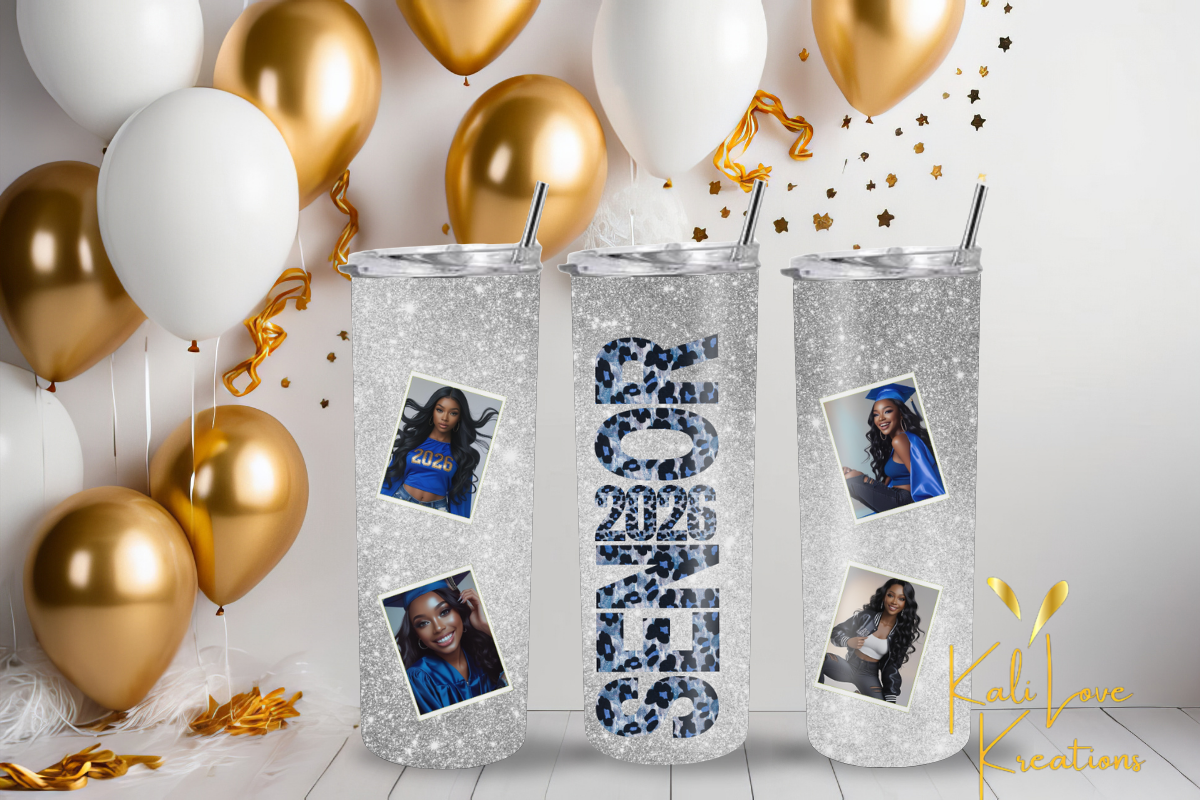 Senior 2026 Graduation Tumbler Template, Photo Tumbler Wrap