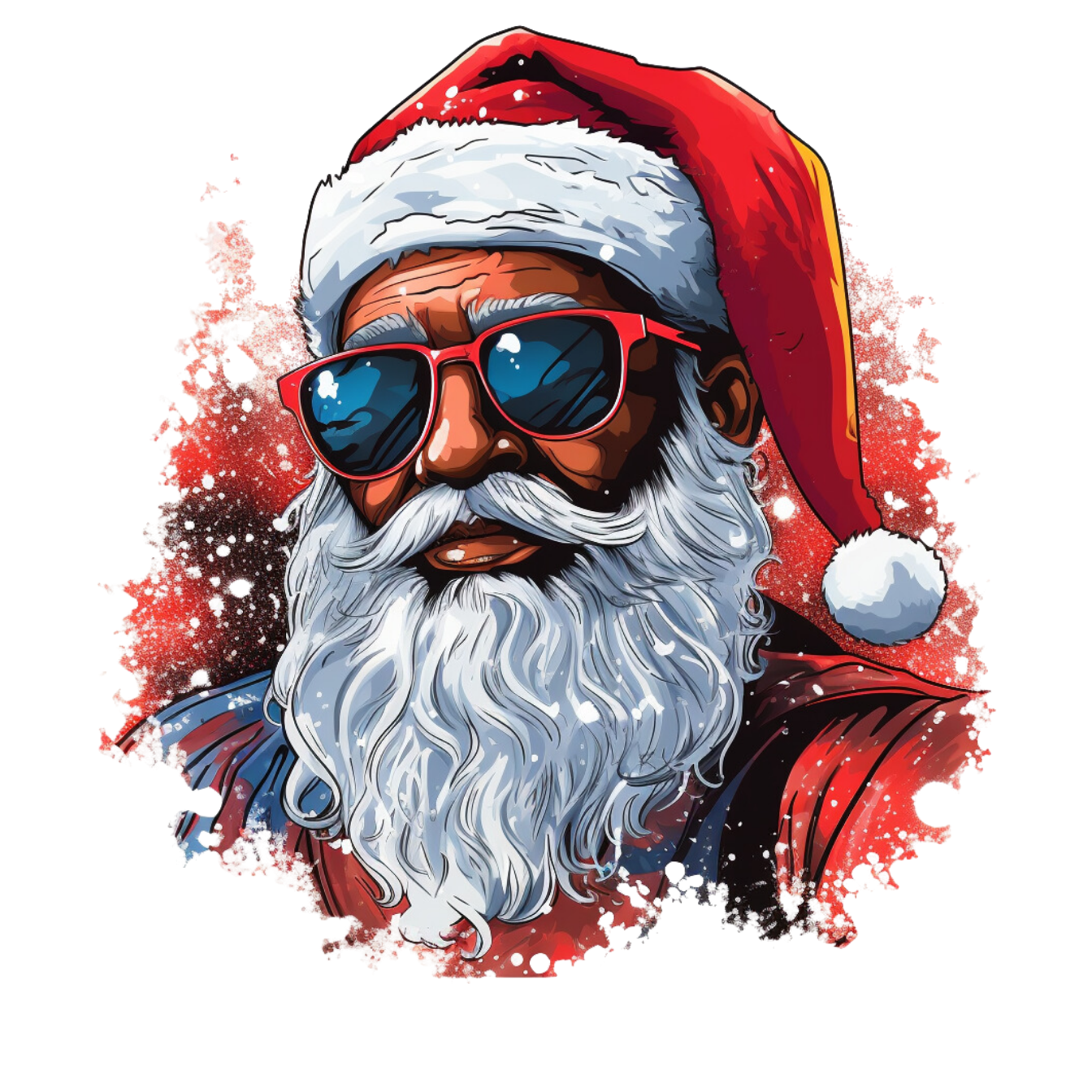 Black Santa Claus Christmas Tee