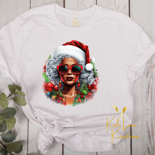 Black Mrs. Claus Christmas Tee
