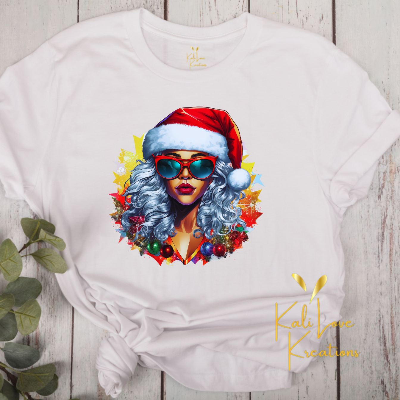 Black Mrs. Claus Christmas Tee