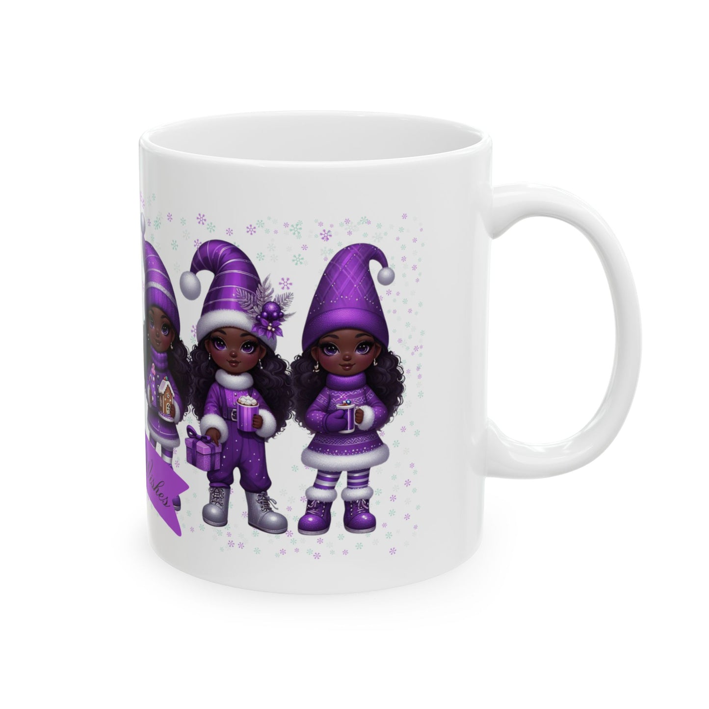 “Warmest Wishes” Holiday Mug – Black Girl Magic Winter Edition Ceramic Mug 11oz & 15oz