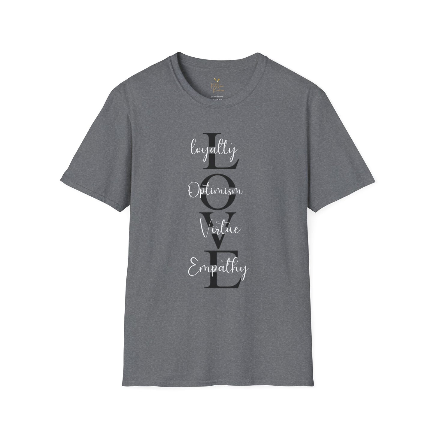 LOVE Acronym Tee – Loyalty, Optimism, Virtue, Empathy