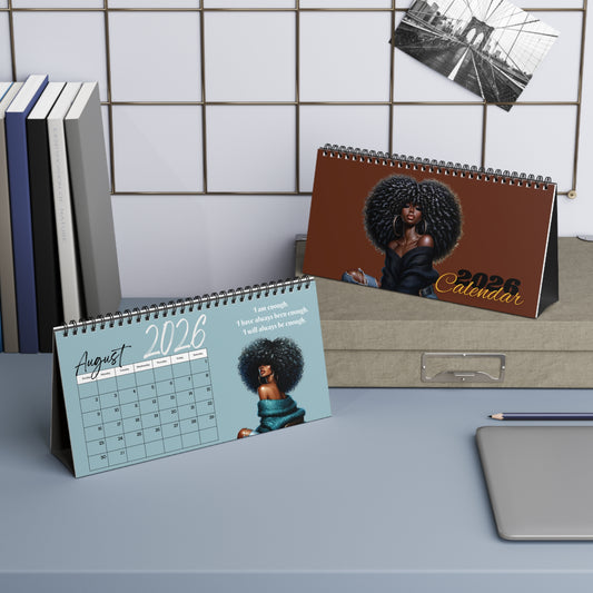 Black Woman Affirmation Desktop Calendar 2026