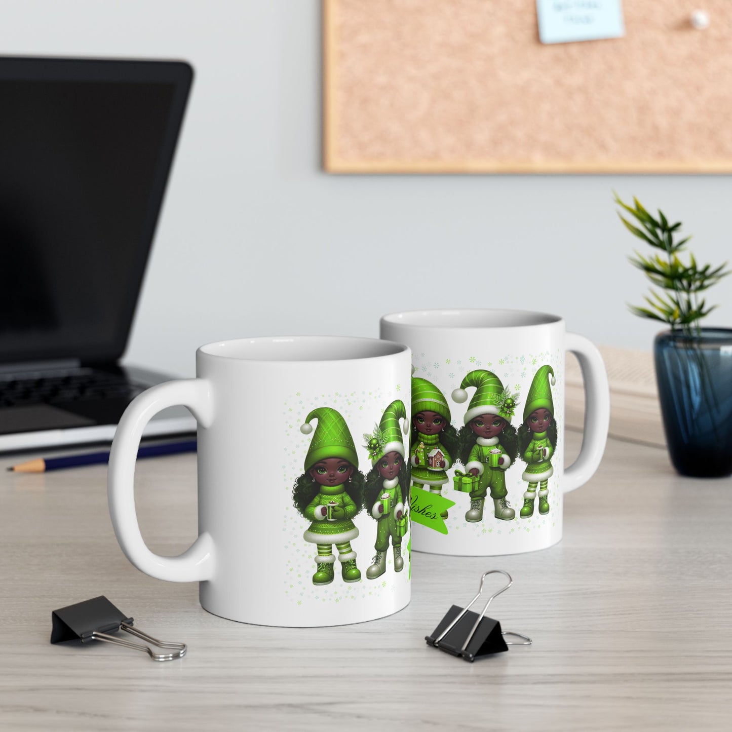 “Warmest Wishes” Holiday Mug – Black Girl Magic Winter Edition Ceramic Mug 11oz & 15oz
