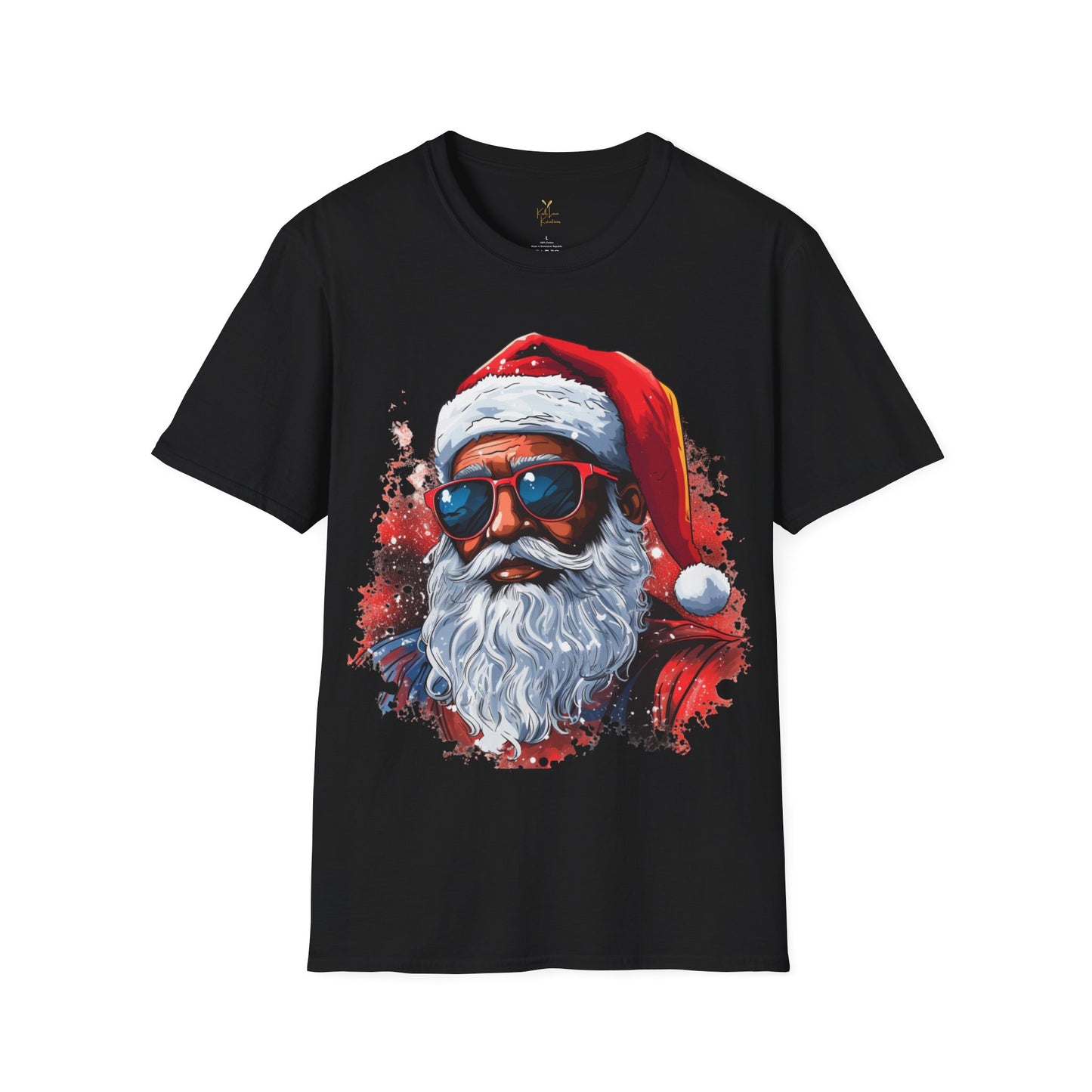 Black Santa Claus Christmas Tee