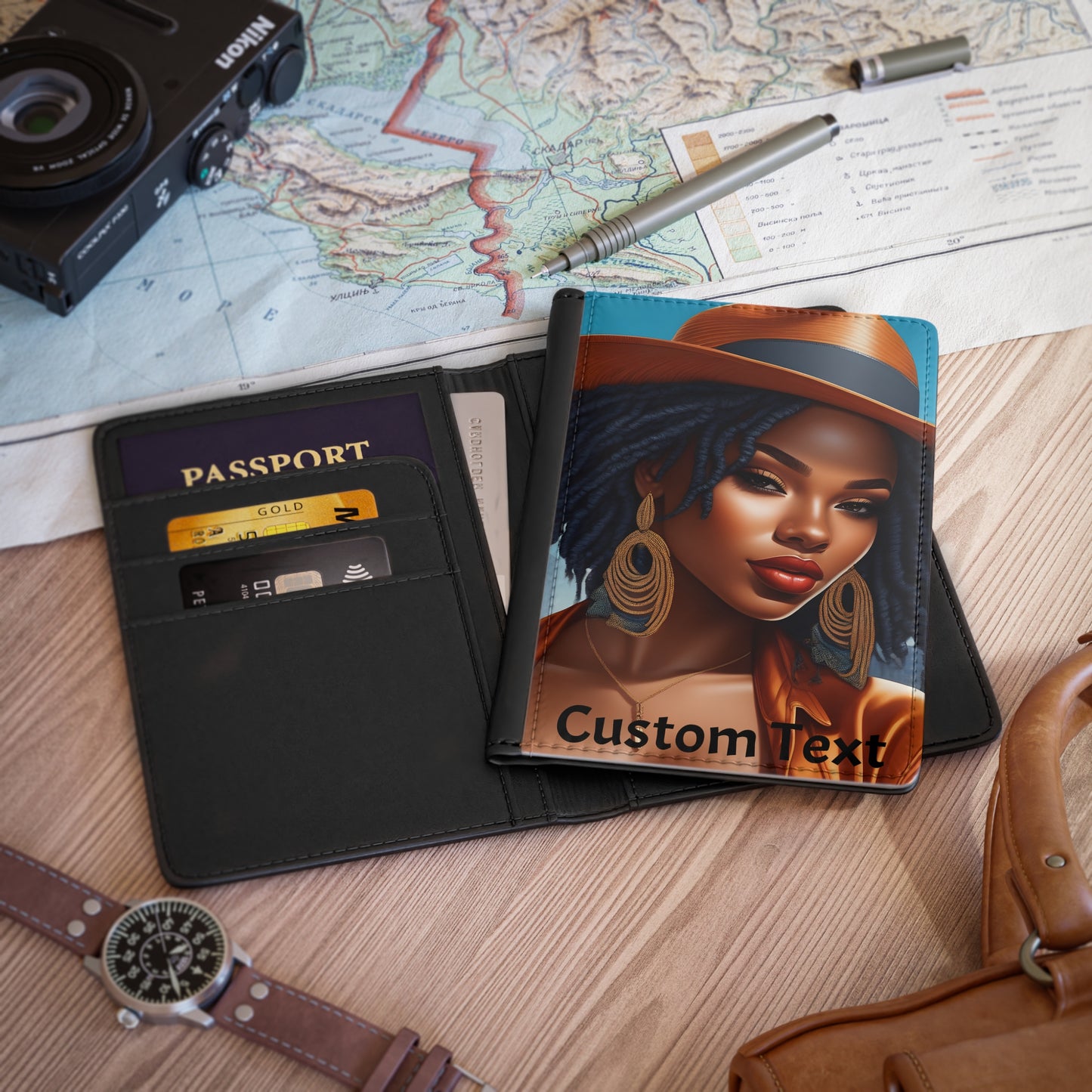 Afro Chic Passport Cover – Bold, Beautiful & Personalized