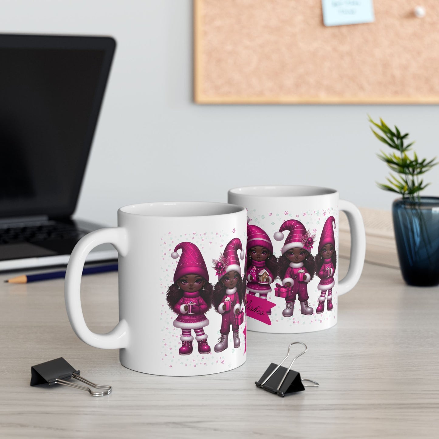 “Warmest Wishes” Holiday Mug – Black Girl Magic Winter Edition Ceramic Mug 11oz & 15oz