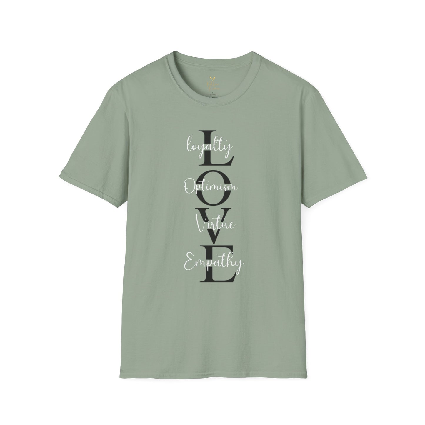 LOVE Acronym Tee – Loyalty, Optimism, Virtue, Empathy