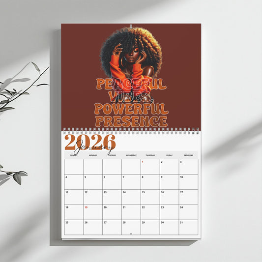Black Woman Reflections Wall Calendar 2026