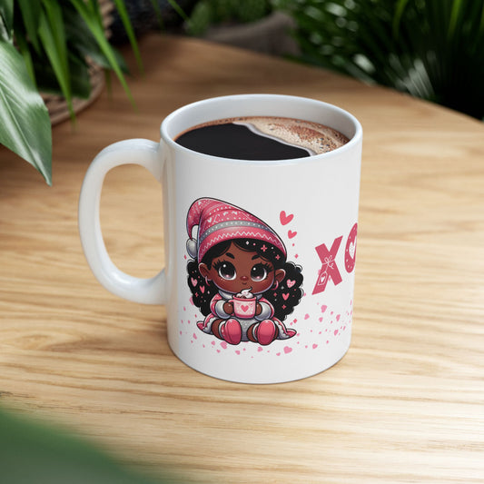 “XOXO Cocoa Cutie” Valentine’s Day Mug – Black Girl Magic Edition 11oz and 15oz