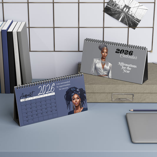 Black Woman Affirmations of the Year Desktop Calendar 2026