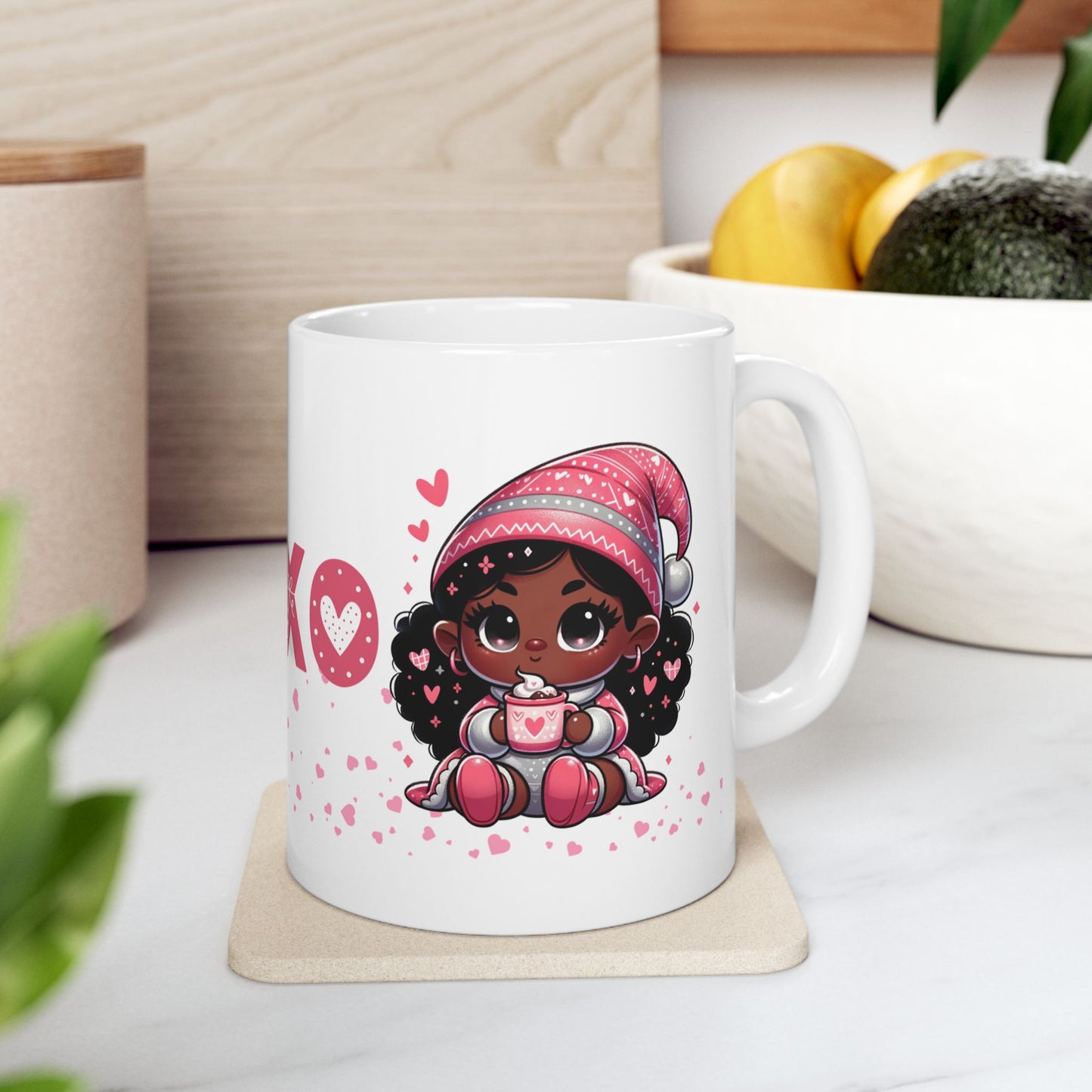 “XOXO Cocoa Cutie” Valentine’s Day Mug – Black Girl Magic Edition 11oz and 15oz