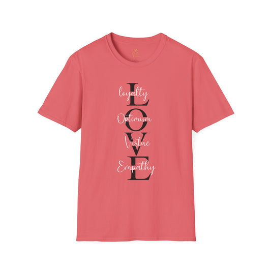 LOVE Acronym Tee – Loyalty, Optimism, Virtue, Empathy