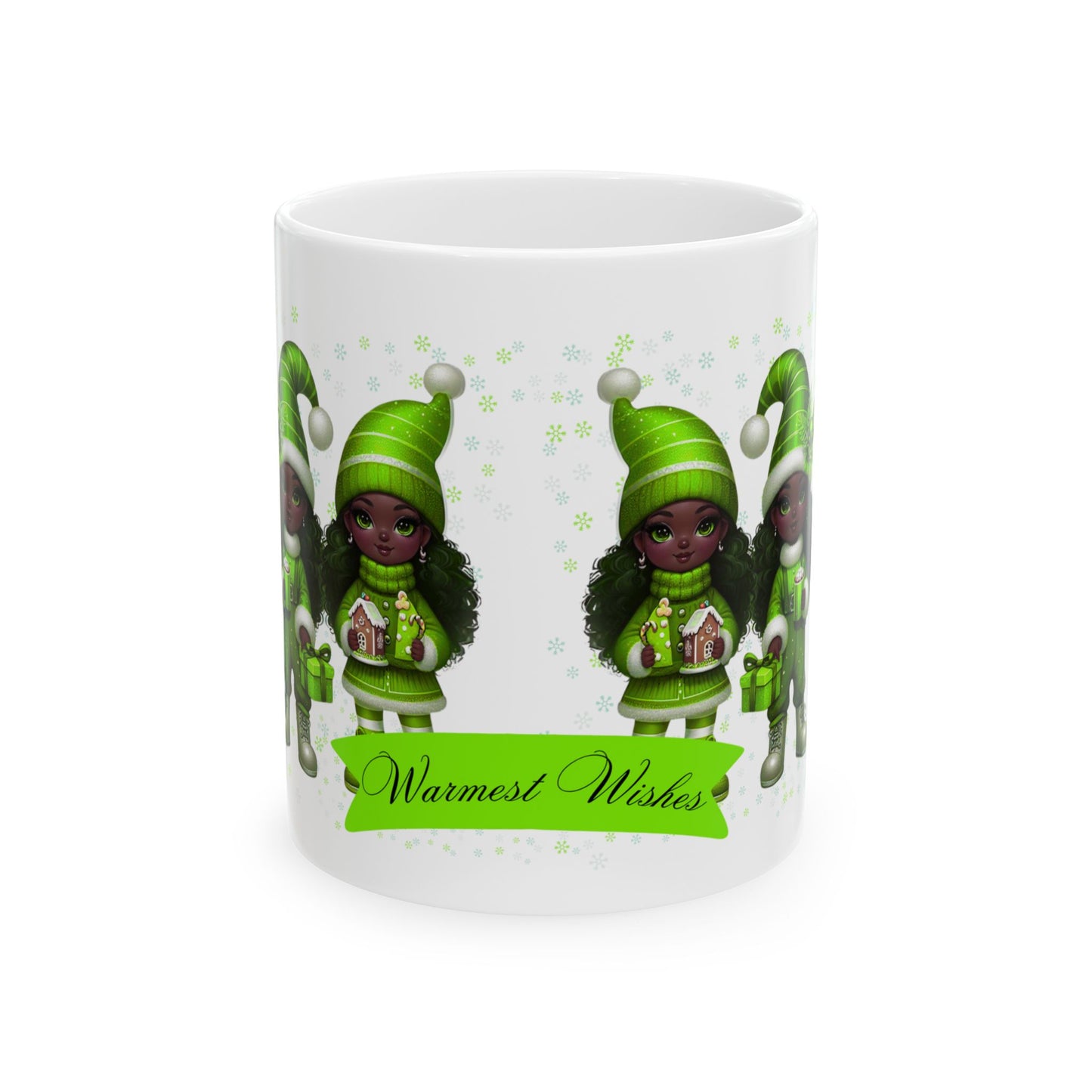 “Warmest Wishes” Holiday Mug – Black Girl Magic Winter Edition Ceramic Mug 11oz & 15oz