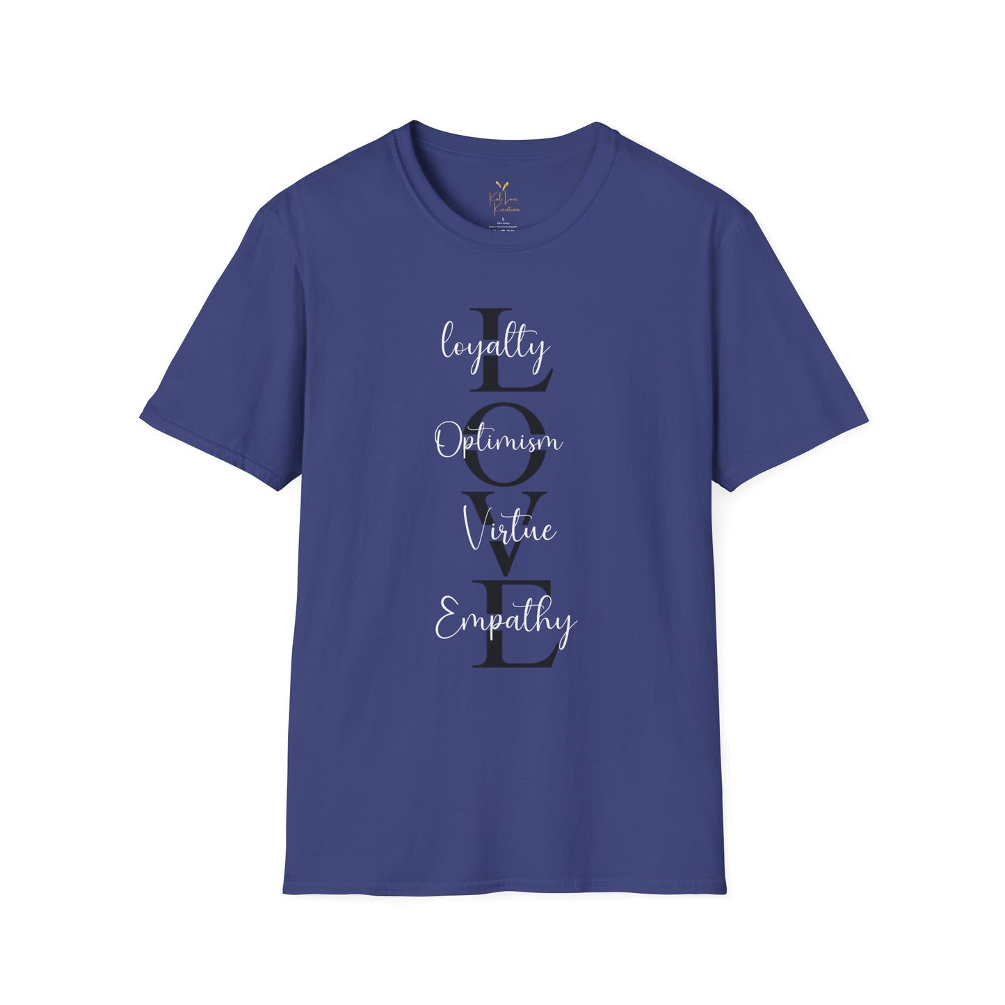 LOVE Acronym Tee – Loyalty, Optimism, Virtue, Empathy