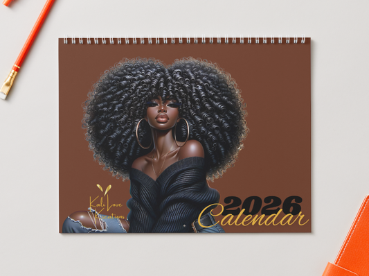 Black Woman Affirmation 2026 Monthly Calendar | Instant Download |Printable Calendar